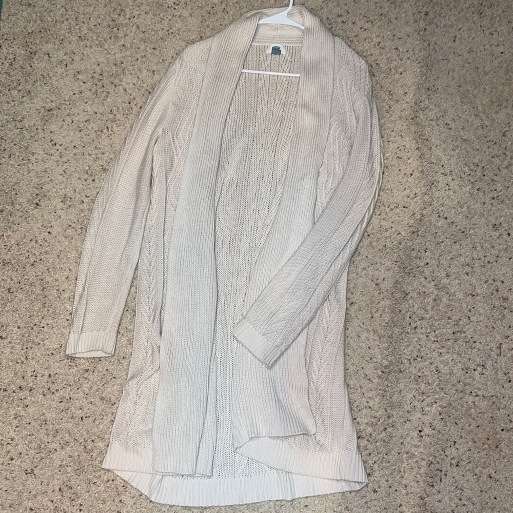 Long cream sweater